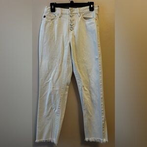 KanCan Women's Off-White Straight Leg Jeans